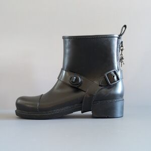Coach Black Rubber Ankle Boots